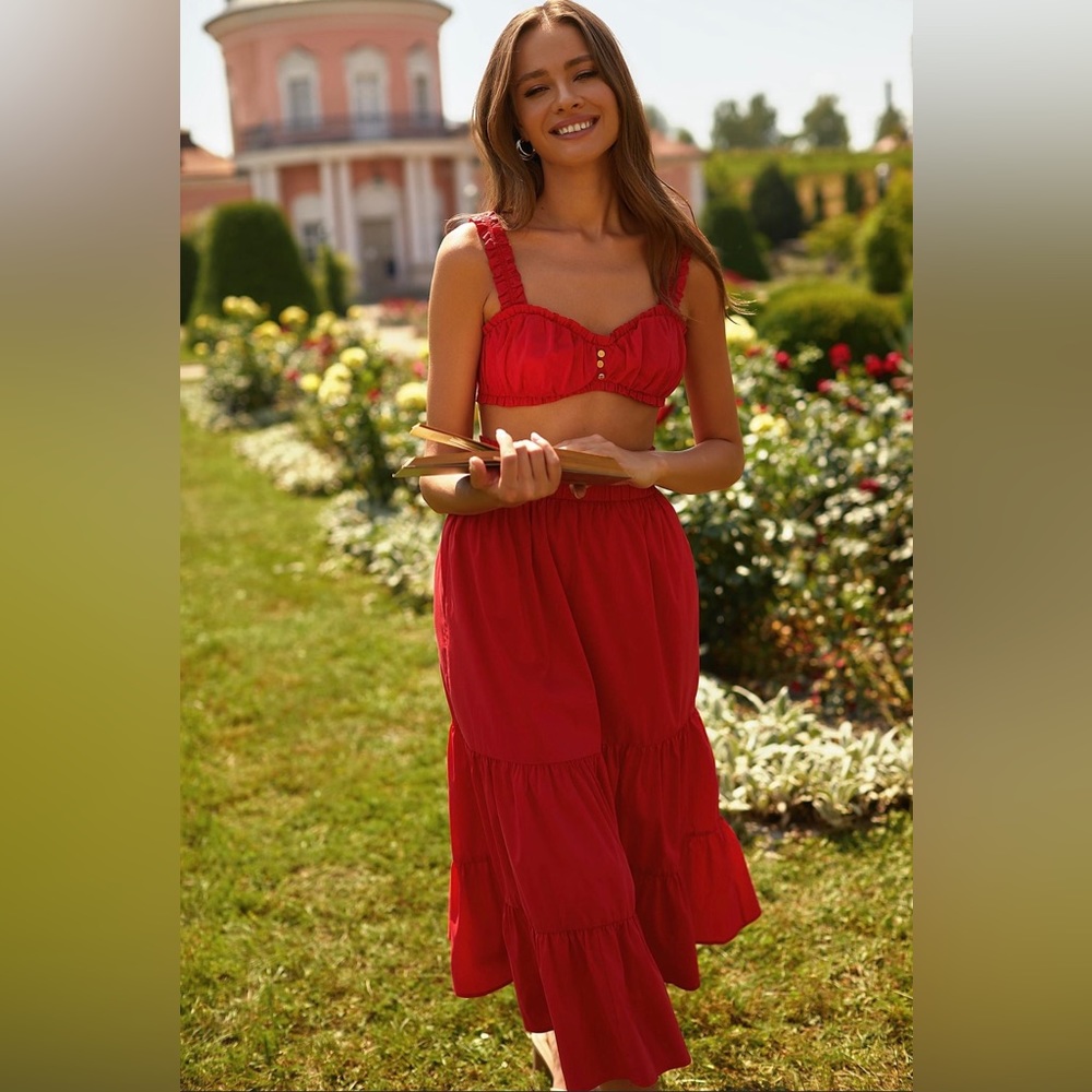 Alamour The Label RED Maxi Skirt + Top